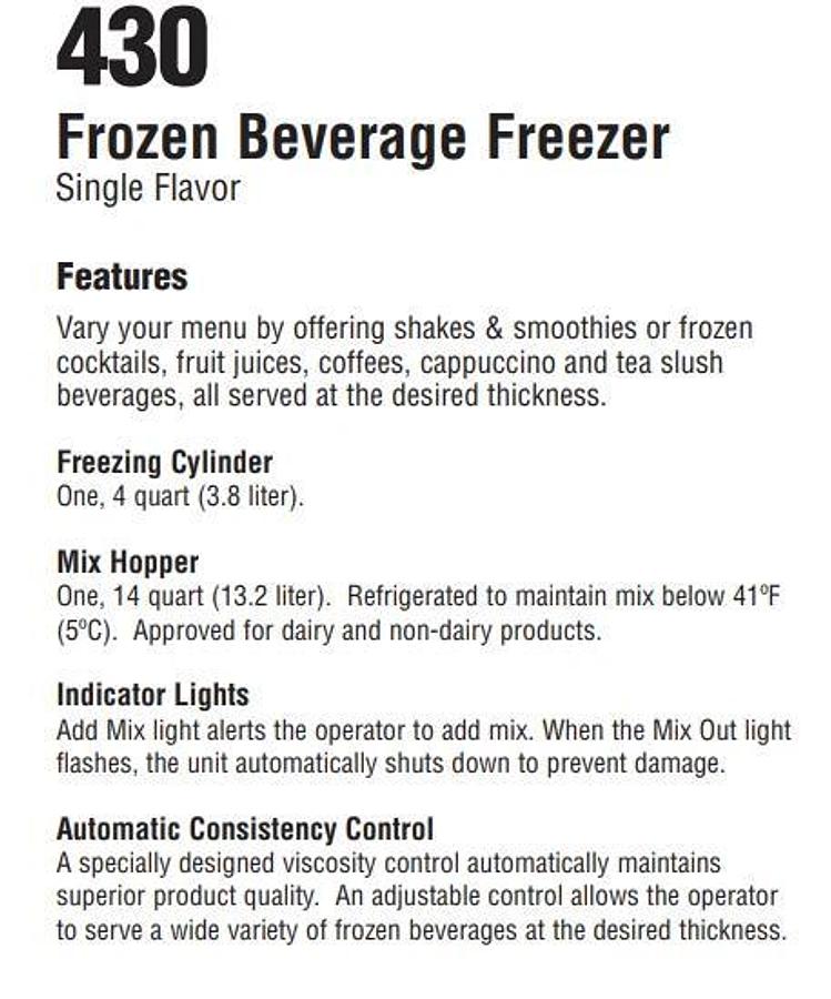Used TAYLOR 430-12 FROZEN DRINK Machine shake smoothie coffee cocktail FREEZER